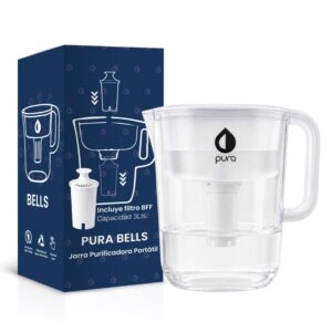 Jarra purificadora de agua PURA Bells | Portátil, sin instalación y 3 lts